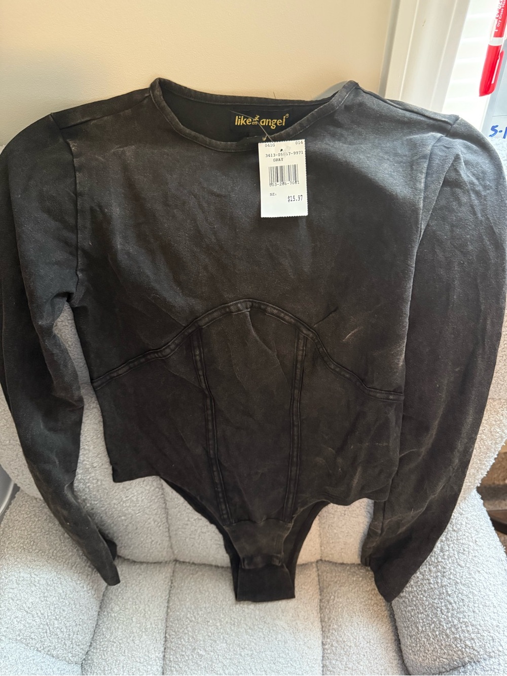 likeanangel Black Long Sleeve Bodysuit